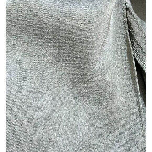 Azazie X Kendall + Kylie Green Sheath Pleated Stretch Satin Floor Length Dress O - Picture 10 of 16